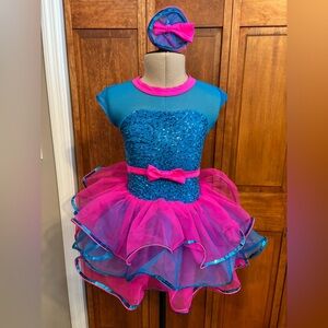 Weissman Blue and Pink Sparkle Dance Costume